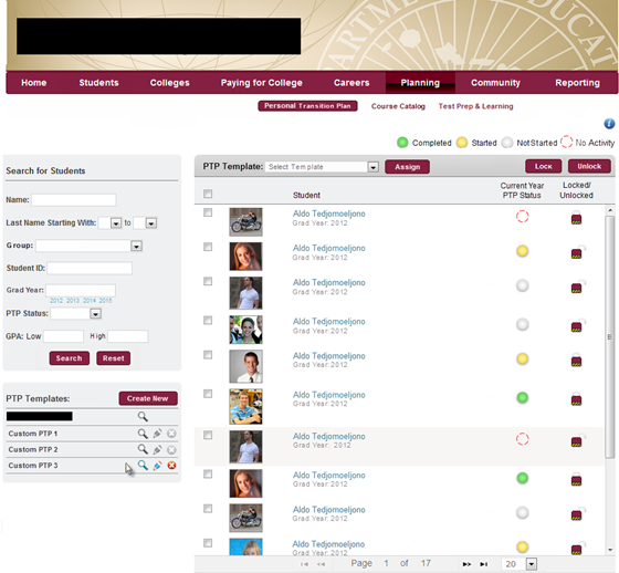 UI Design: Counselor Dashboard 1