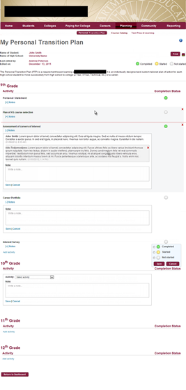 UI Design: Main View Of Plan
